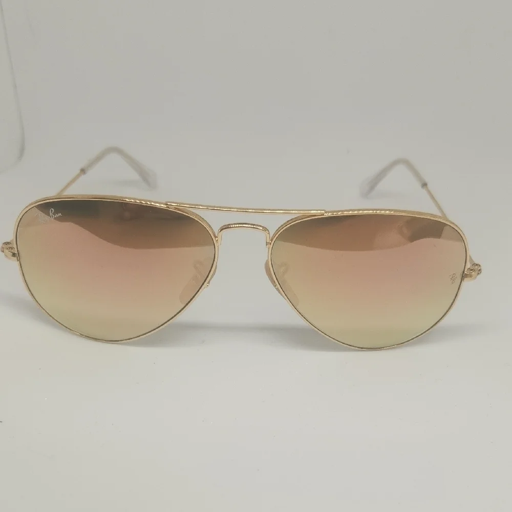 Ray-Ban Gold and Pink Men's Aviator Sunglasses